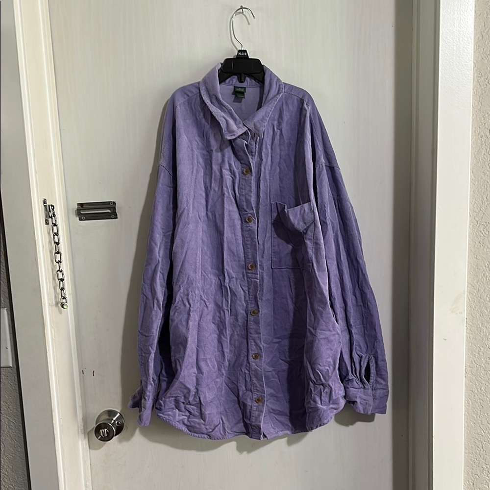 Purple Corduroy Women's Shacket